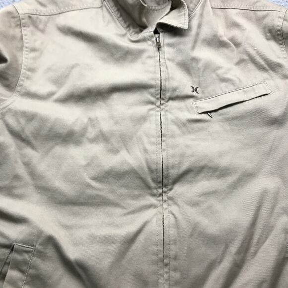 Vintage Y2K Hurley Lined Harrington Heavy Twill Work Jacket Mens XL Zip Khaki - Picture 8 of 12
